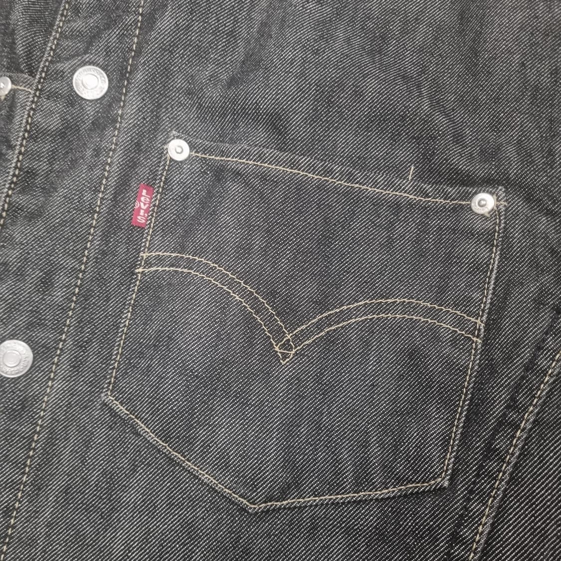 미국 리바이스 엔지니어드진 귀한색 흑청데님 청자켓 L사이즈 상품이미지2