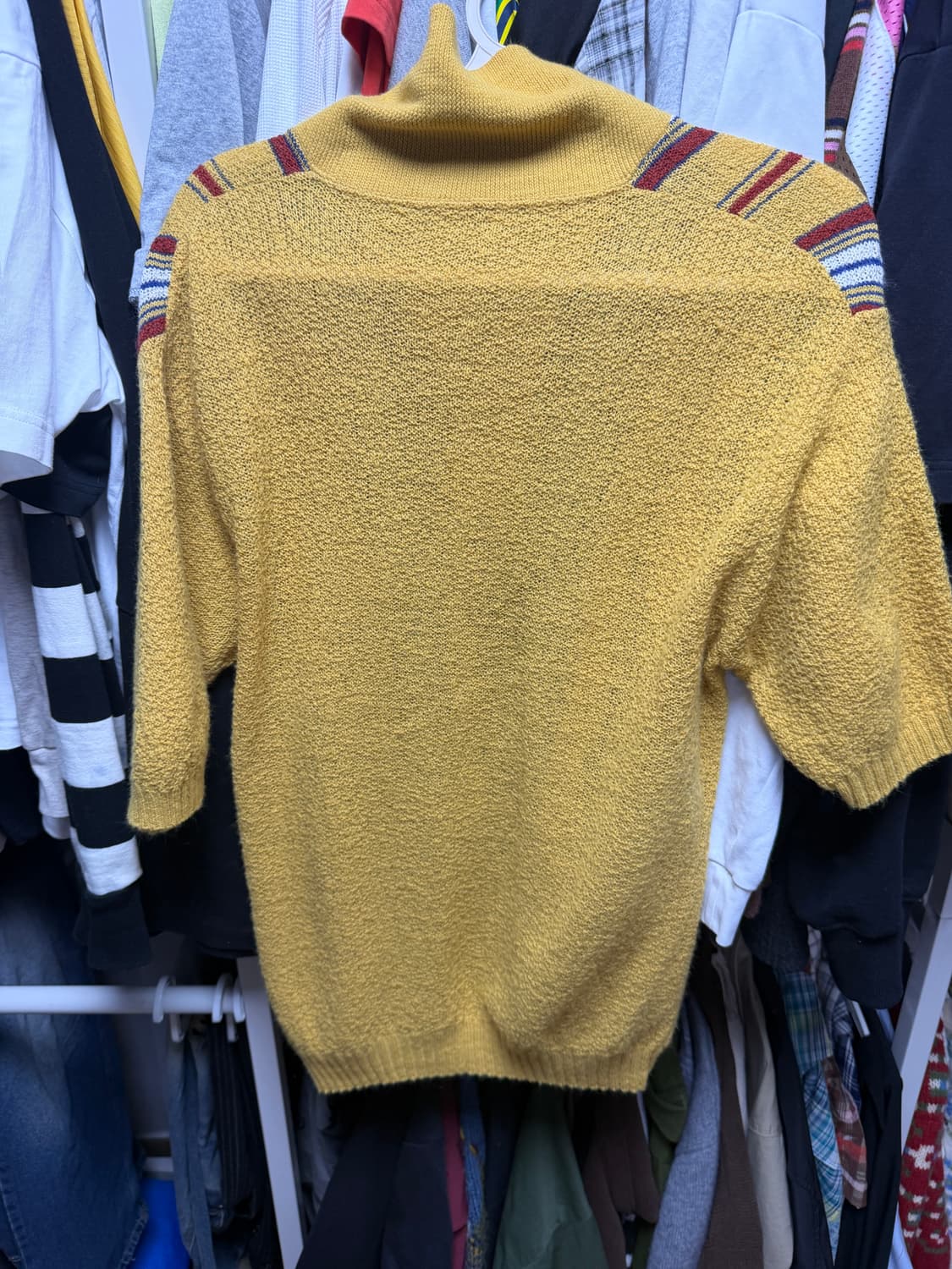 빈티지 스트라이프 니트 카라 반팔 상품이미지2