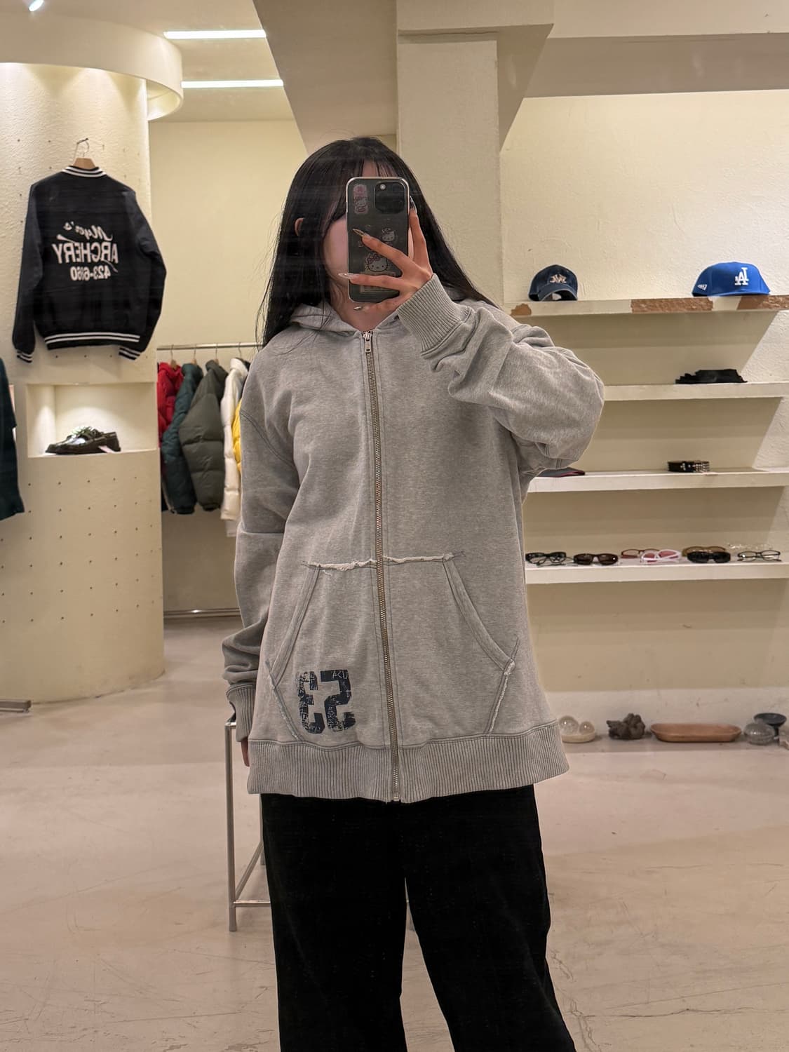 리바이스 백로고 그레이 후드집업 U928 상품이미지1