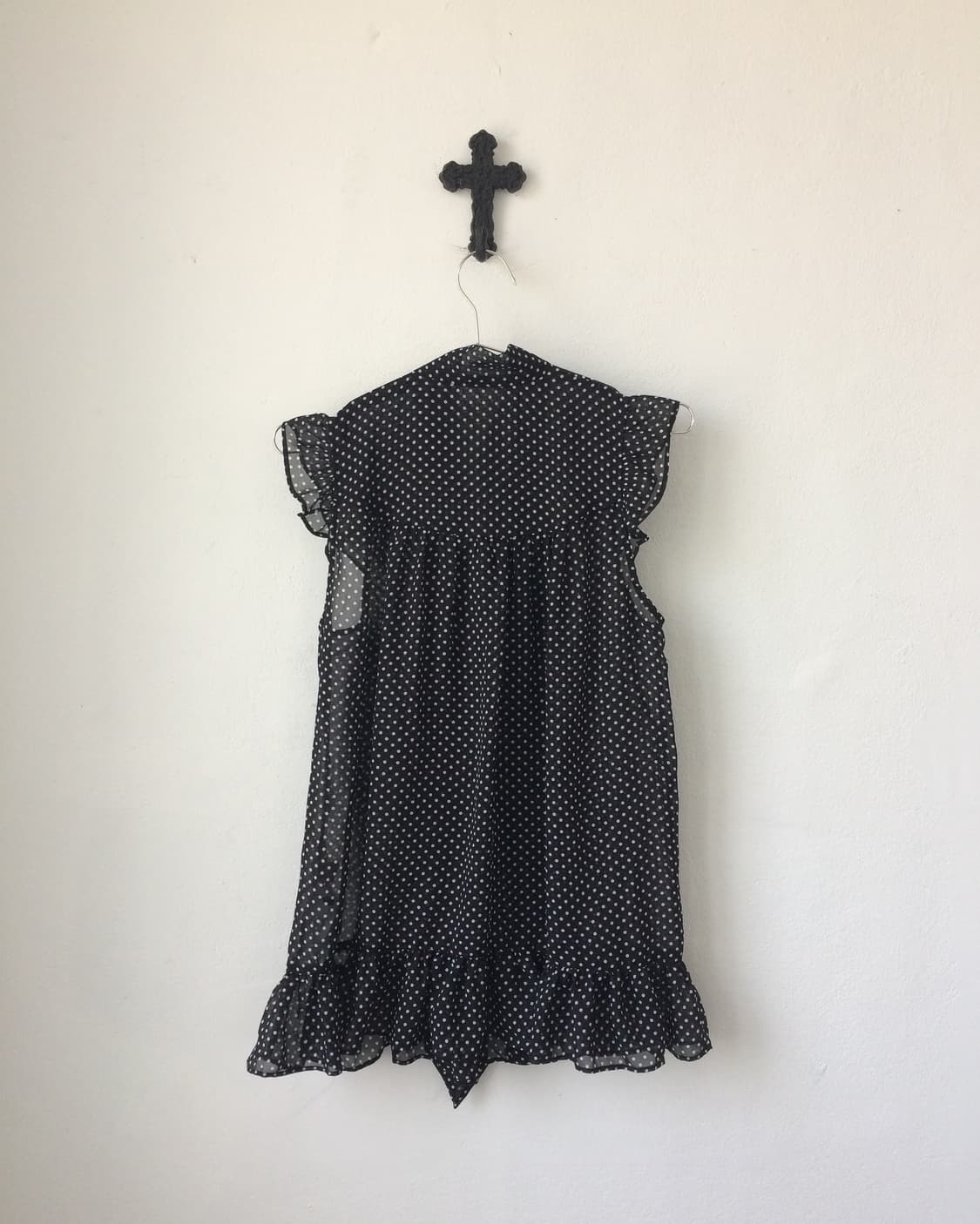 Dot pattern tied blouse 상품이미지3