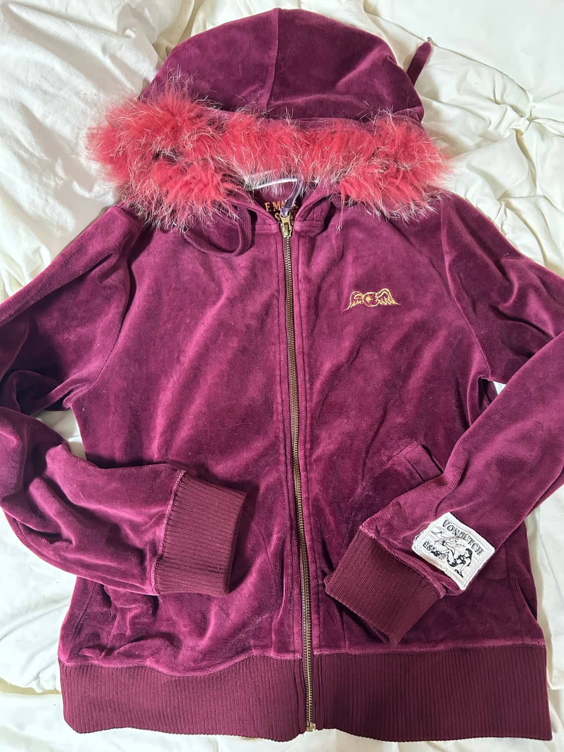 본더치 벨벳 퍼 후드집업 상품이미지1