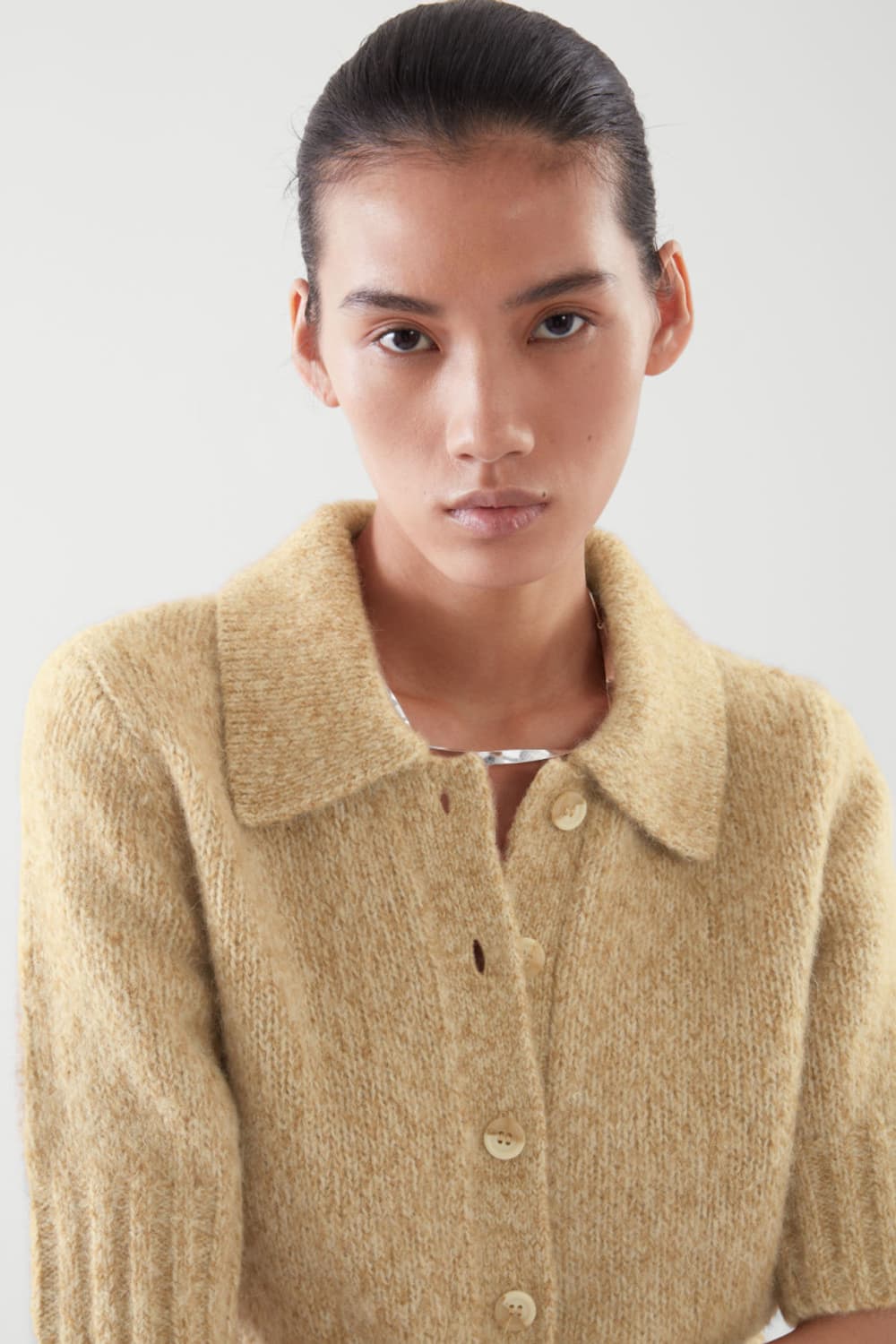 COS 쇼트 슬리브 니트 가디건 베이지 S 상품이미지1