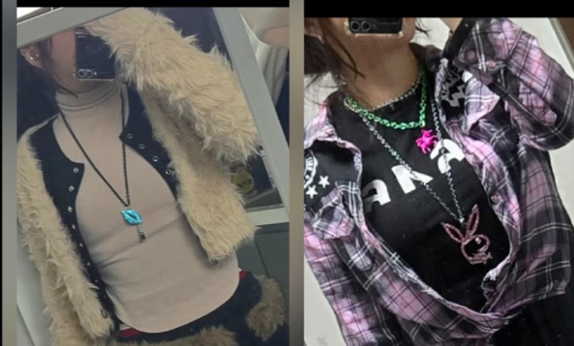 갸루 비비드 민트큐빅립팬던트. 핑크말 목걸이 상품이미지1