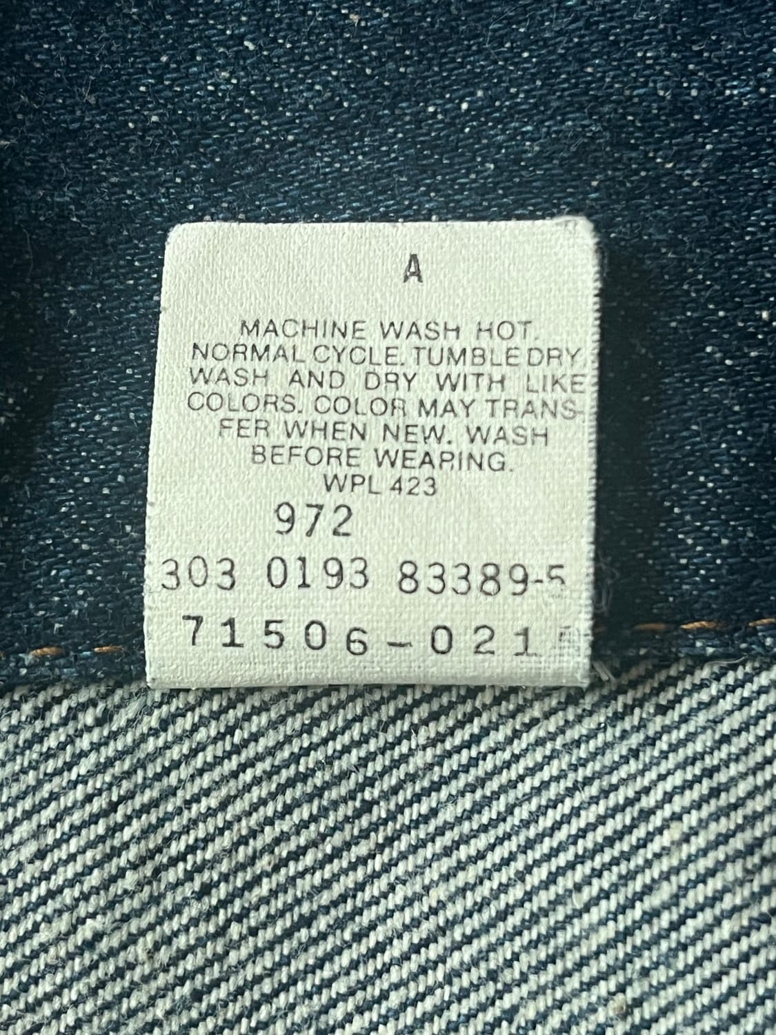 1993 USA 리바이스 71506-0216 데님 자켓 42 상품이미지10