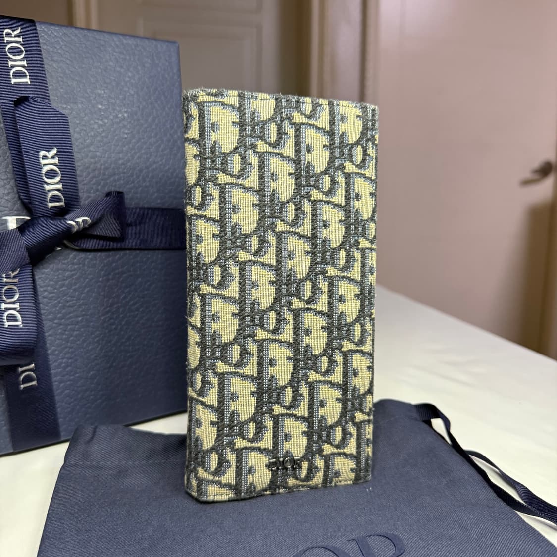 디올 오블리크 자카드 버티컬 장지갑 상품이미지2