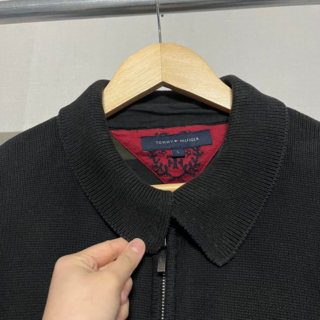타미힐피거 블랙 스웻 자켓 L 상품이미지3