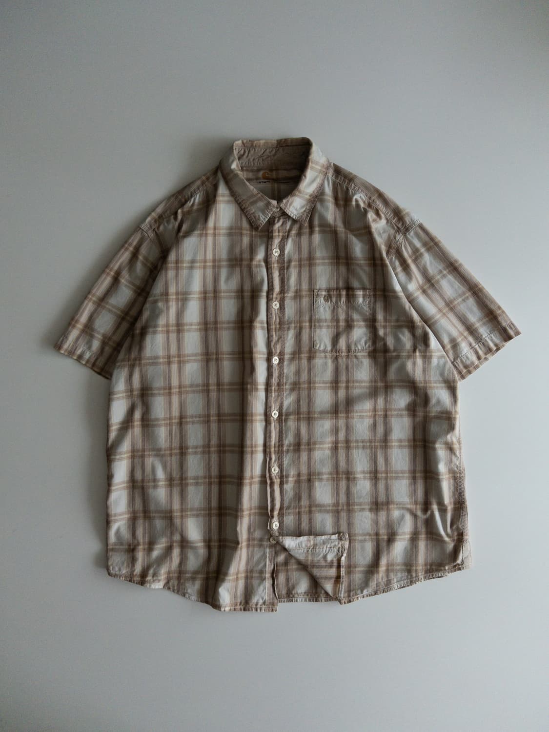 칼하트 원포켓 체크 반팔셔츠 XL 상품이미지1