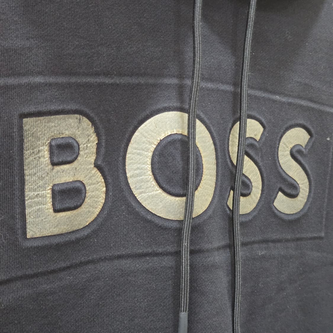 휴고보스 BOSS 엠보 로고 블랙 후드티 상품이미지3