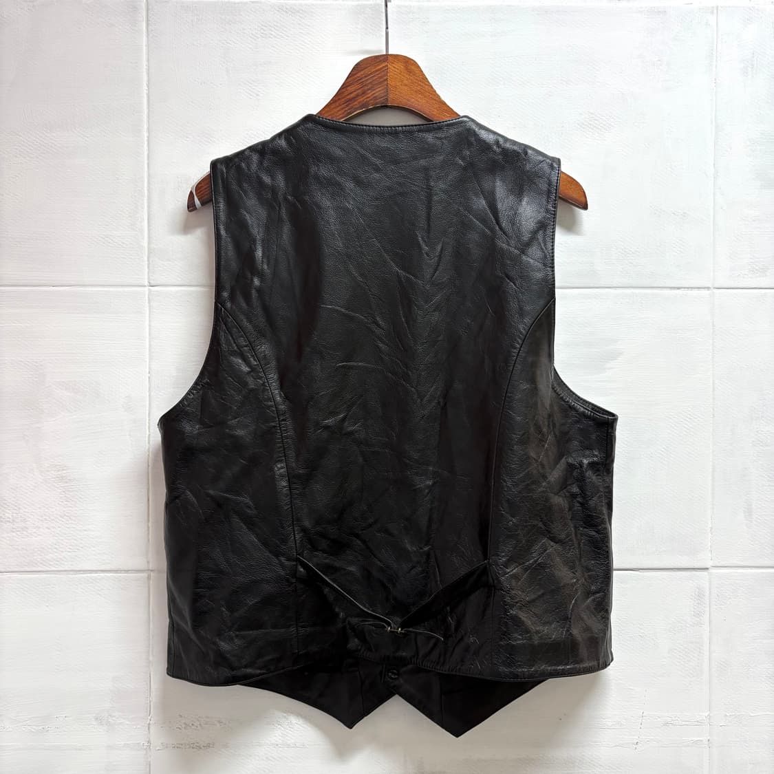 블랙 소가죽 레더 버클 베스트  상품이미지3