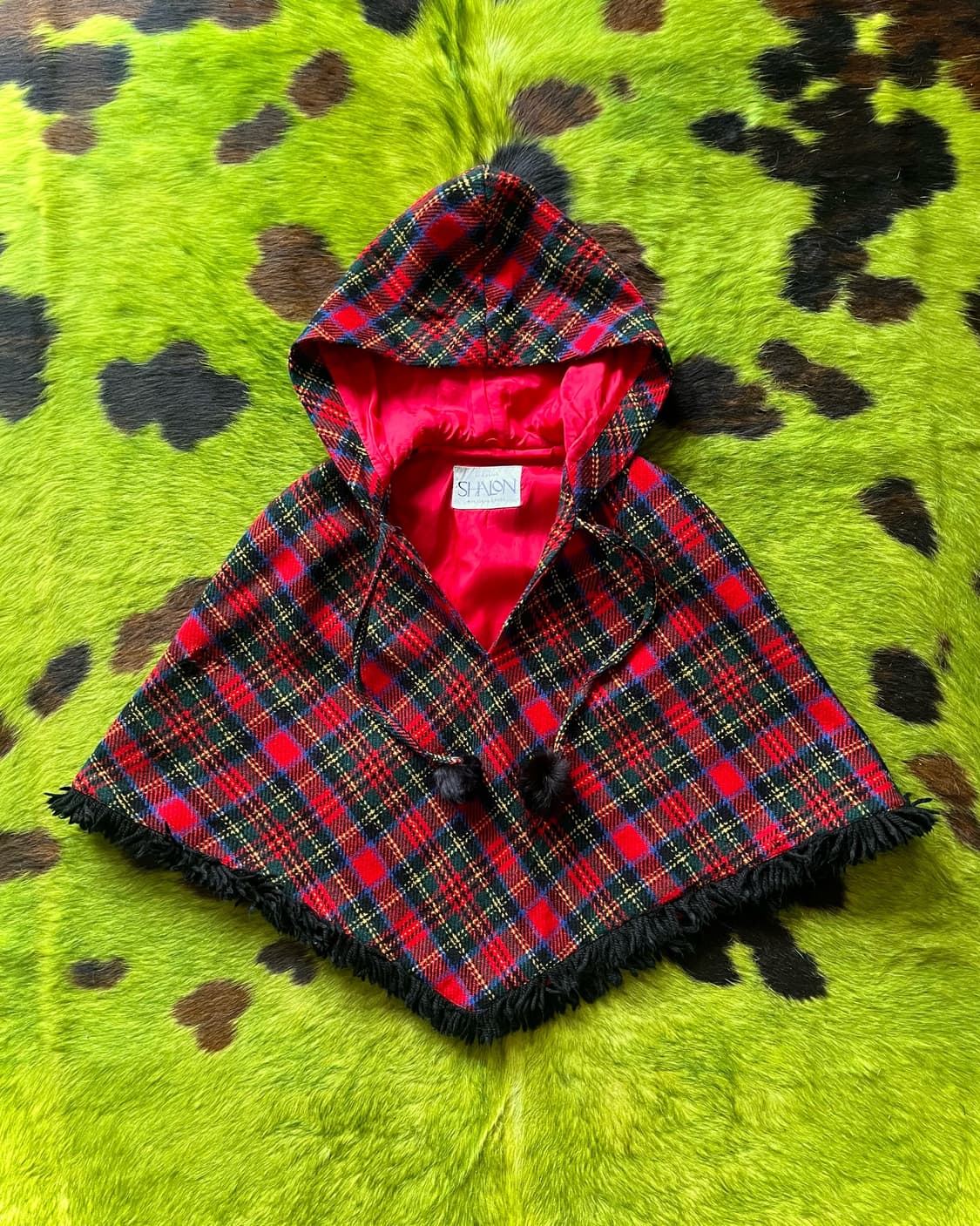 1980-90s SHALON in Tokyo Check Hood Cape 상품이미지4