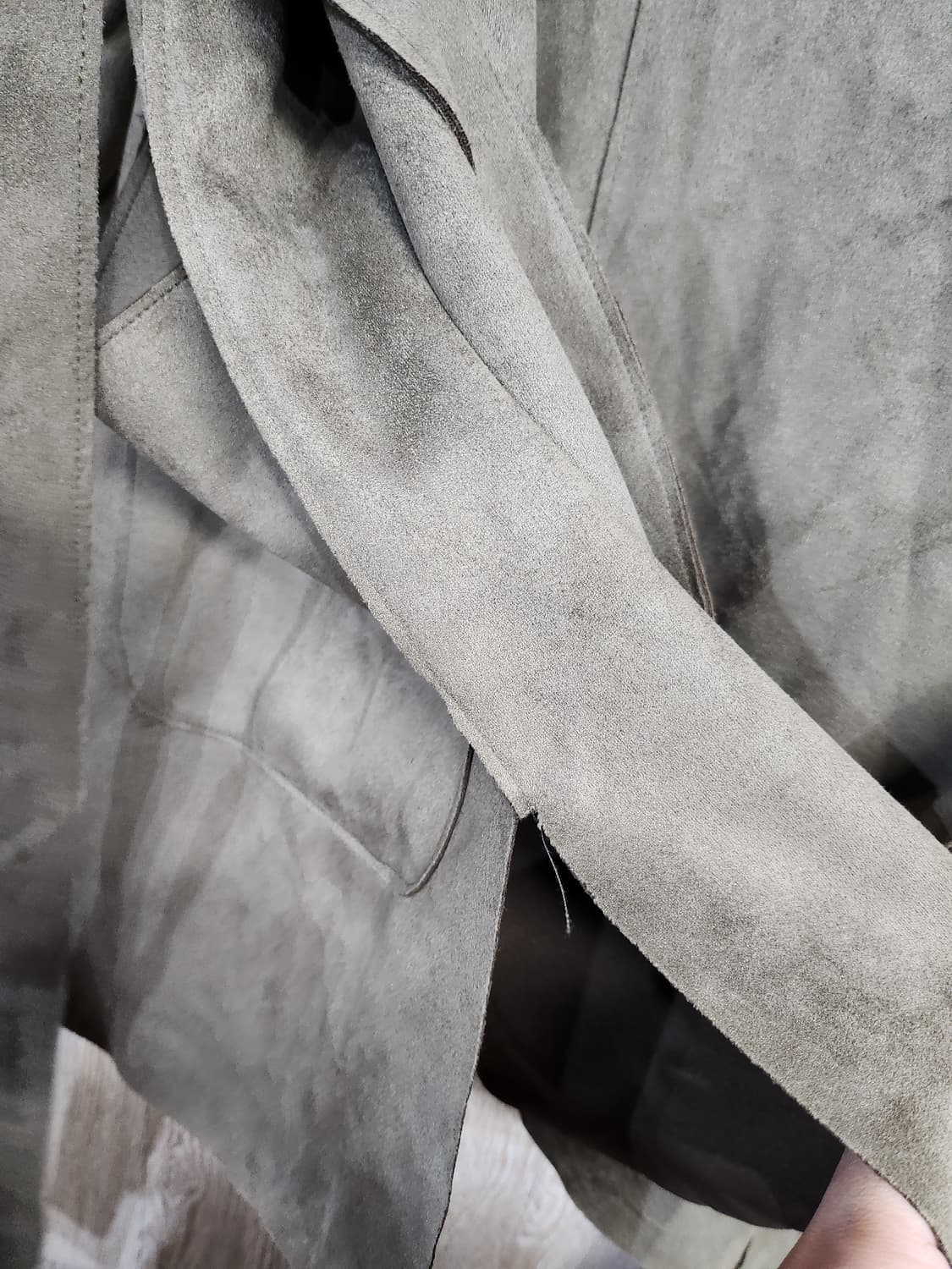 1096) 자라 ZARA 스웨이드 후드 롱 코트 상품이미지5