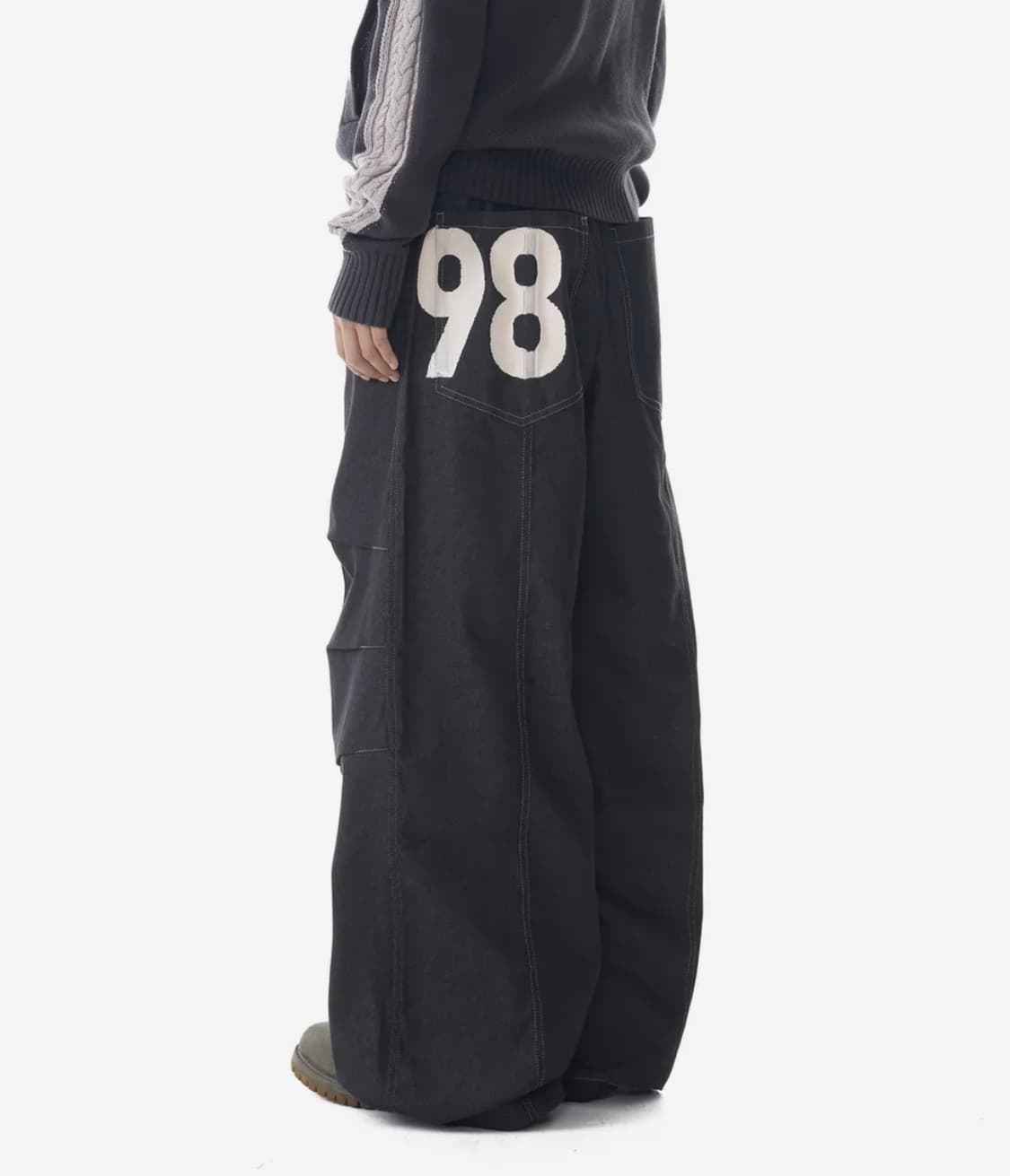 98 Printed Denim Pants 블랙 1 상품이미지1