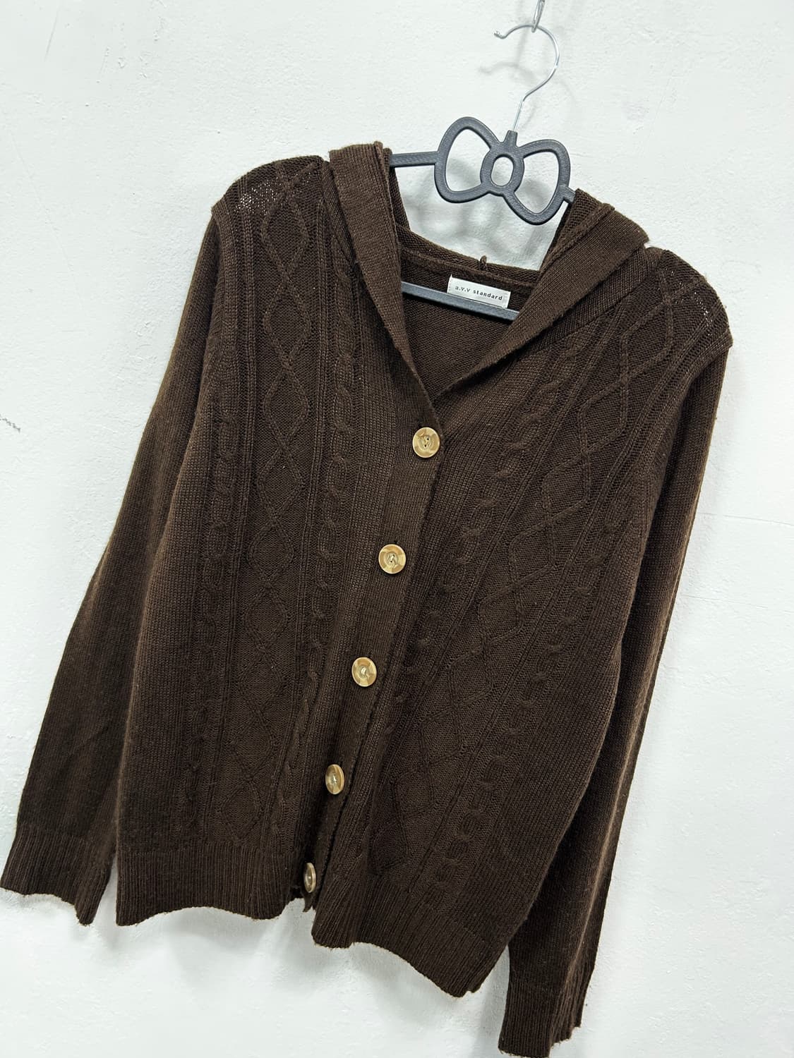 [A.V.V] 아베베 라떼갸루 코코아 니트 가디건 상품이미지5