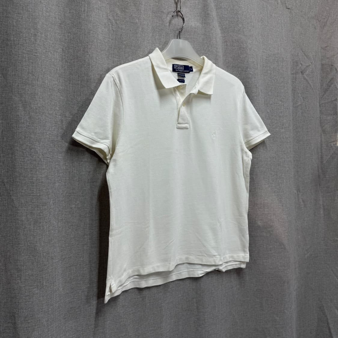 [L] 폴로 랄프로렌 화이트 코튼 반팔 카라티 상품이미지2