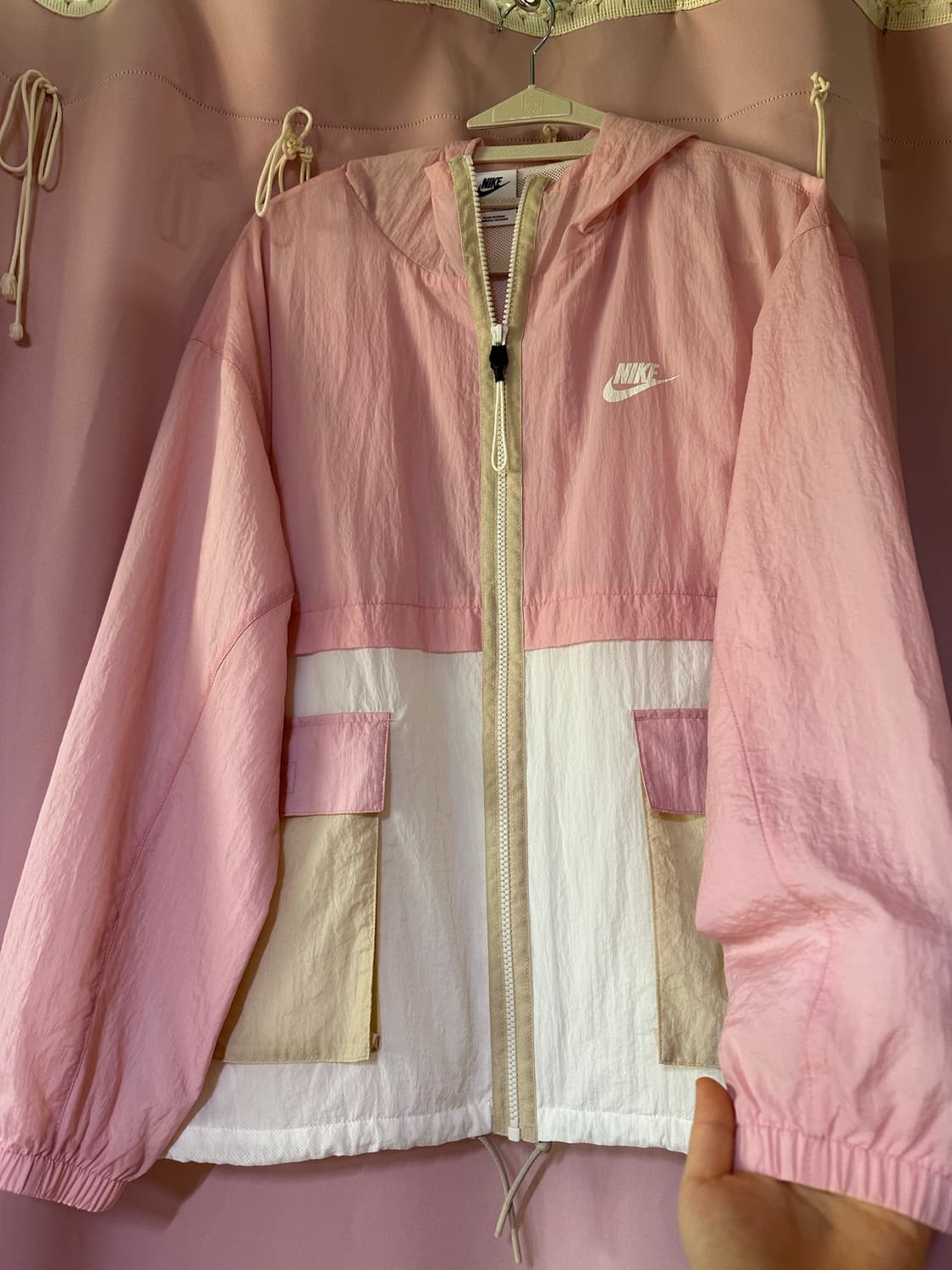 나이키 여자 여성 우븐 스우시 핑크 바람막이 자켓 재킷 바막 상품이미지3
