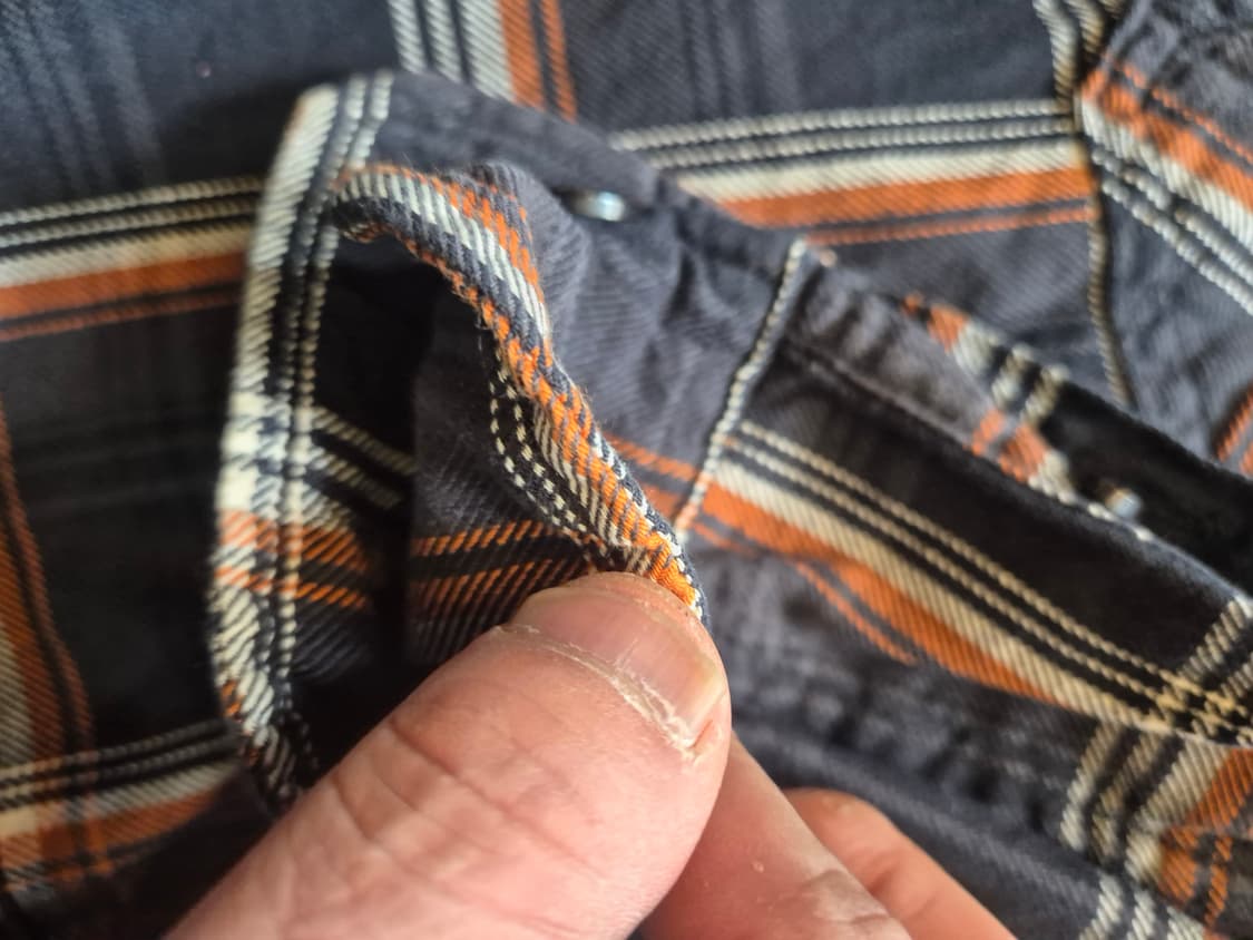 슈퍼드라이(Superdry)의 오렌지 네이비 체크 셔츠 - S 상품이미지4