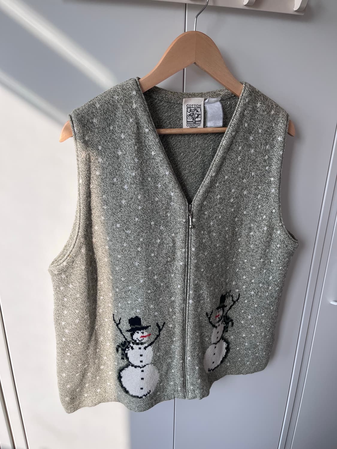 Cotton country 눈사람 니트 조끼 상품이미지5