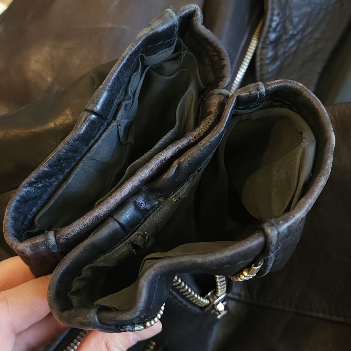 90s 소가죽 라이더자켓 바이커 라이더 헤비레더 105 상품이미지10