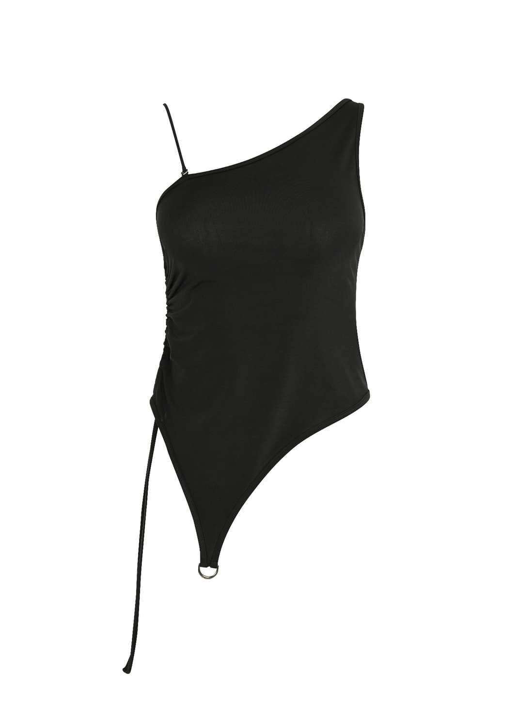 [BOHEMSEO] ONE SHOULDER STRING TOP, BLAC 상품이미지1