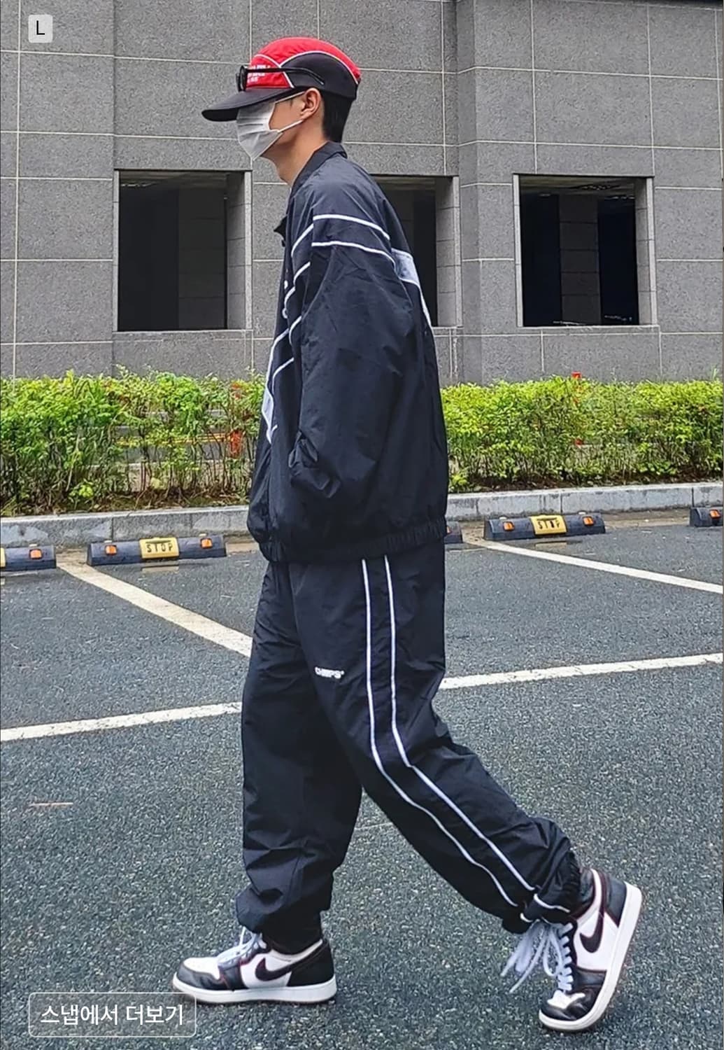 (품절매물) 본챔스 나일론100% 바람막이 상하의 셋업 블랙 (L) 상품이미지2