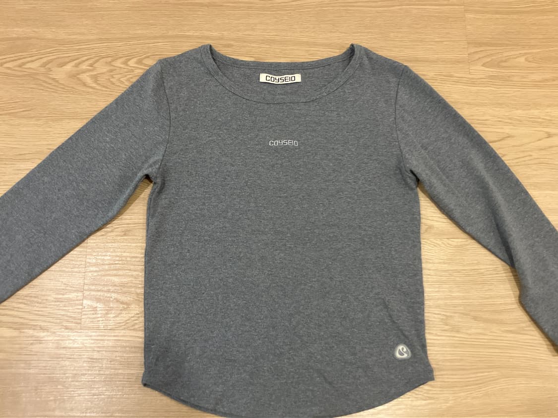 코이세이오 미니 로고 카프리 슬리브 멜란지 그레이 상품이미지2