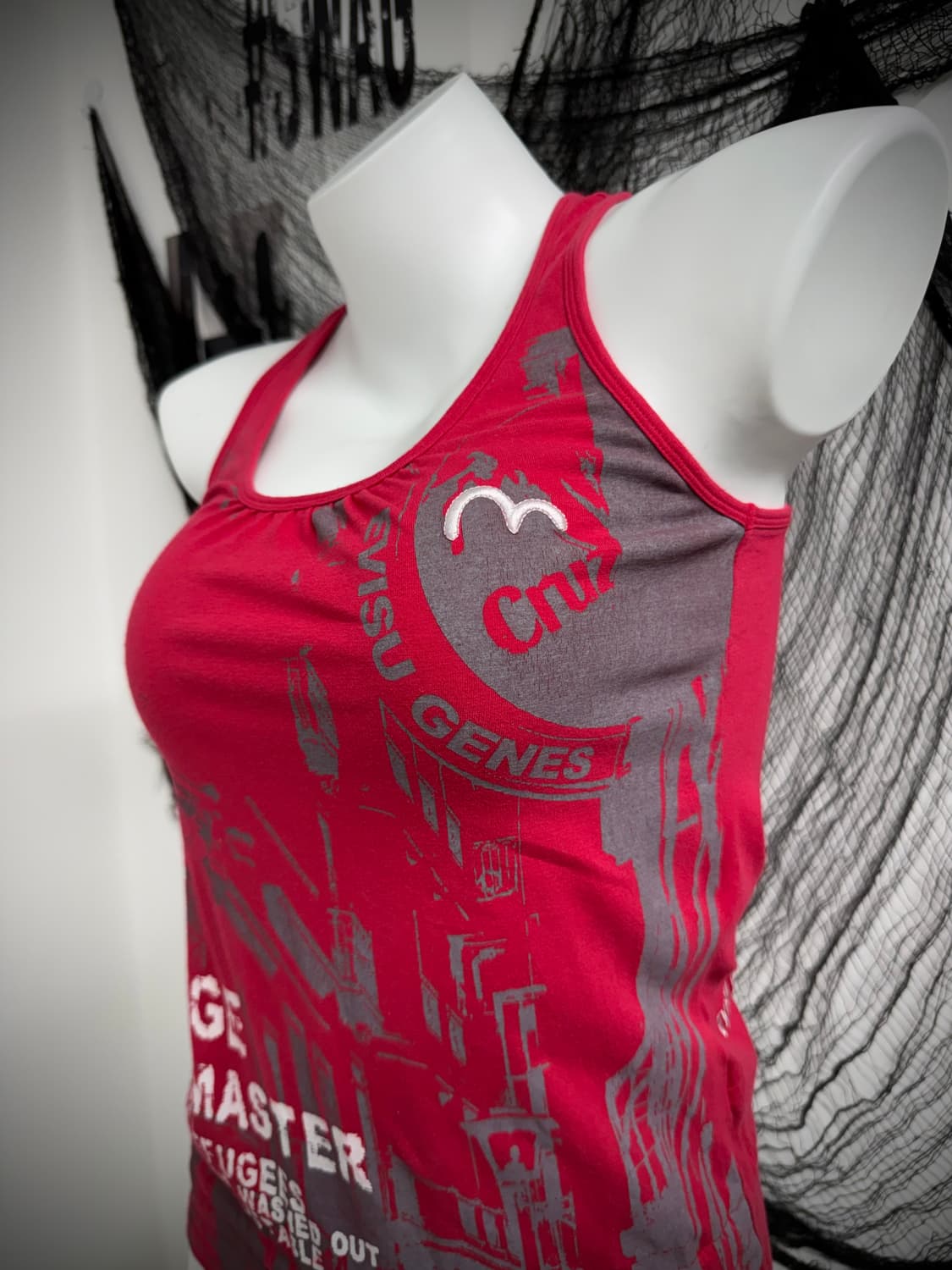 Evisu printing shirring sleeveless 상품이미지3