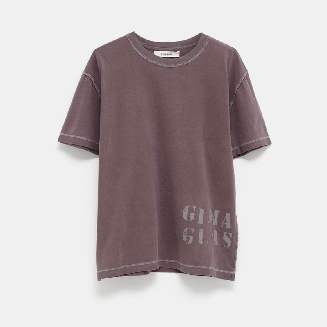 [M,L,XL]기마구아스 GIMA 로고 티셔츠/브라운 상품이미지1