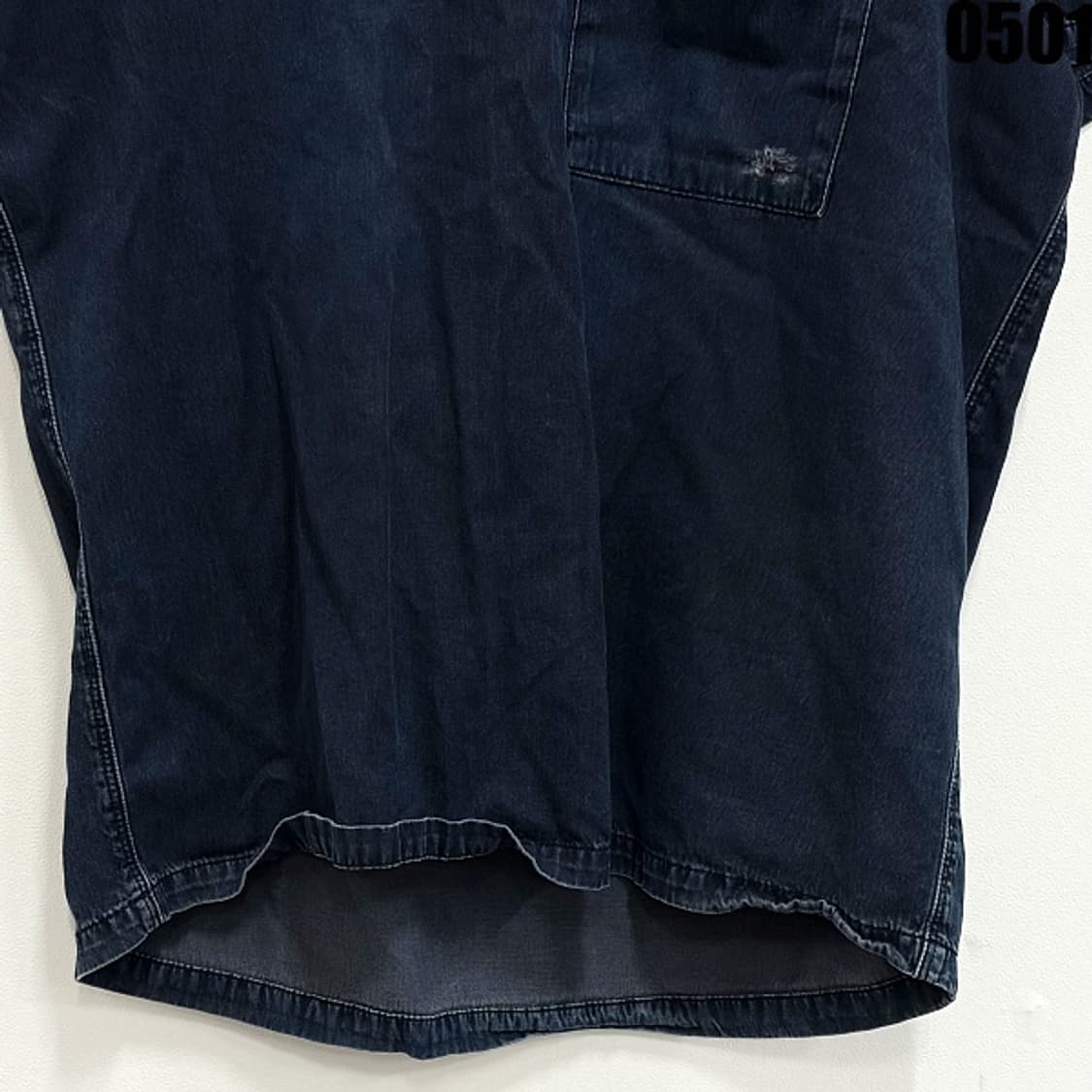 MSGM 밀라노 데님 반팔 티셔츠 백로고 48 0501 상품이미지3