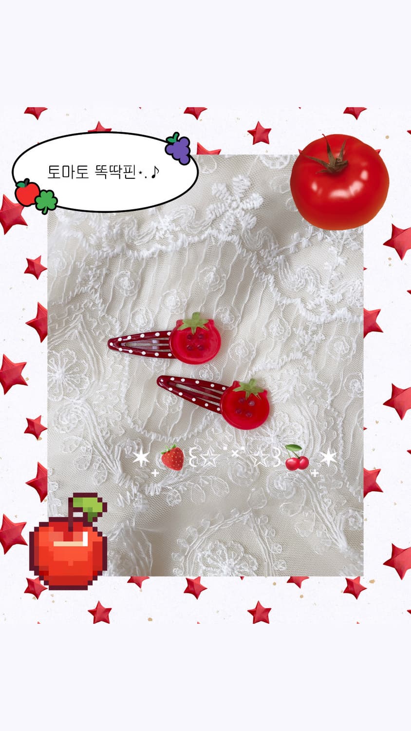 핸드메이드 단추 헤어삔 🍏💕모리 히메갸루 라떼갸루 모리걸 상품이미지5