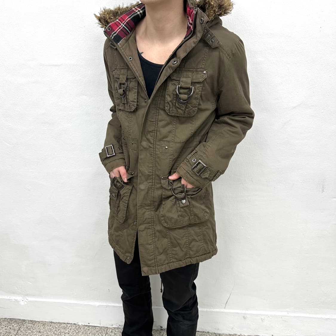 Brown buckle detail fur jacket  상품이미지2