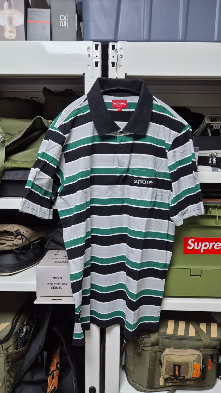 (19SS) Supreme Classic Logo Stripe Polo 상품이미지1