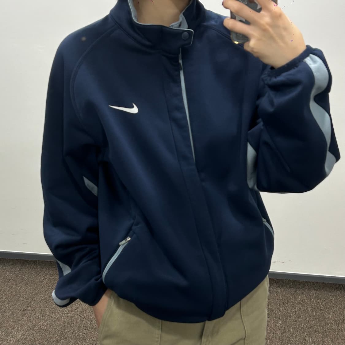 Nike 나이키 네이비 라벤더 사이드라인 스우시 트랙탑 자켓 상품이미지1