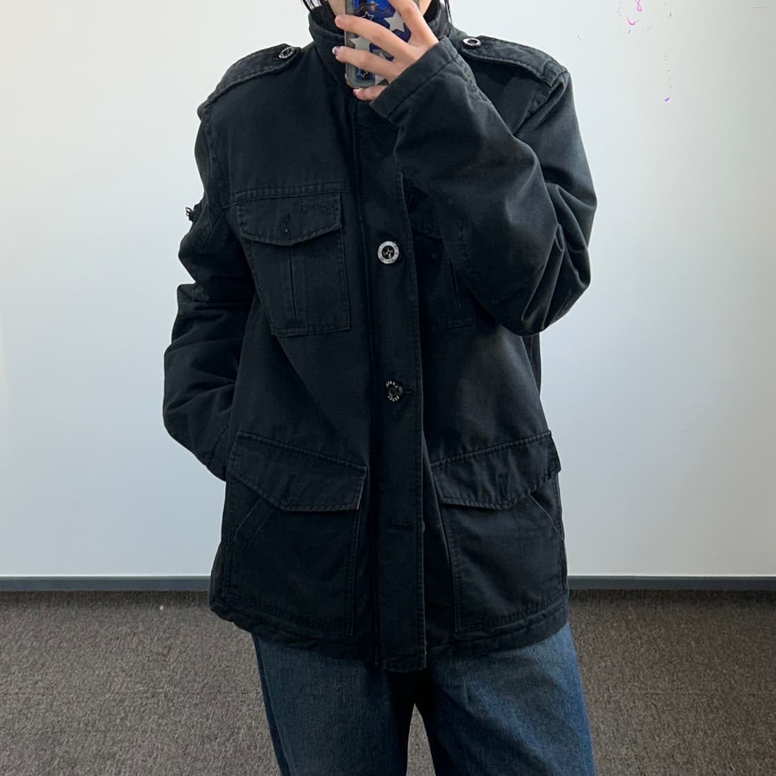 Levis 리바이스 블랙 워크 패딩 점퍼 상품이미지2