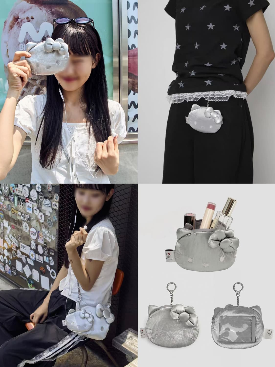 실버 고양이  조셉앤스테이시 미니파우치 동전 카드 지갑  상품이미지1