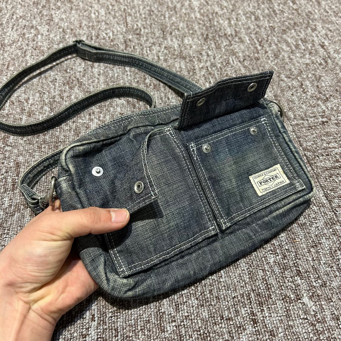 요시다 포터 코튼 데님 크로스백 숄더백 P26 상품이미지4