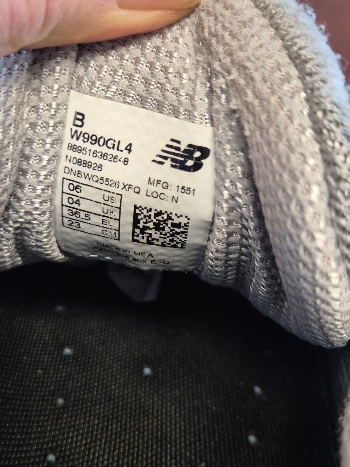 실착용3회 230(6us) 뉴발란스 990 상품이미지6