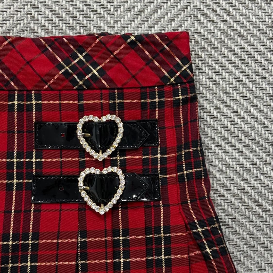 갸루 펑크 체크 미니 스커트 v2615 상품이미지5