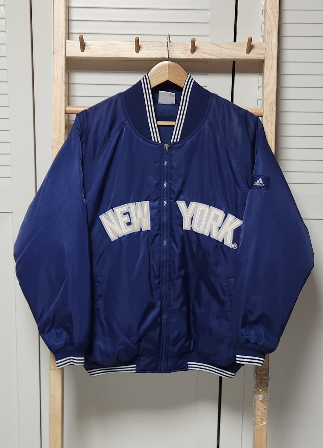 L 아디다스 뉴욕 양키스 90s 올드스쿨 스타디움 점퍼 바시티 자켓  상품이미지1