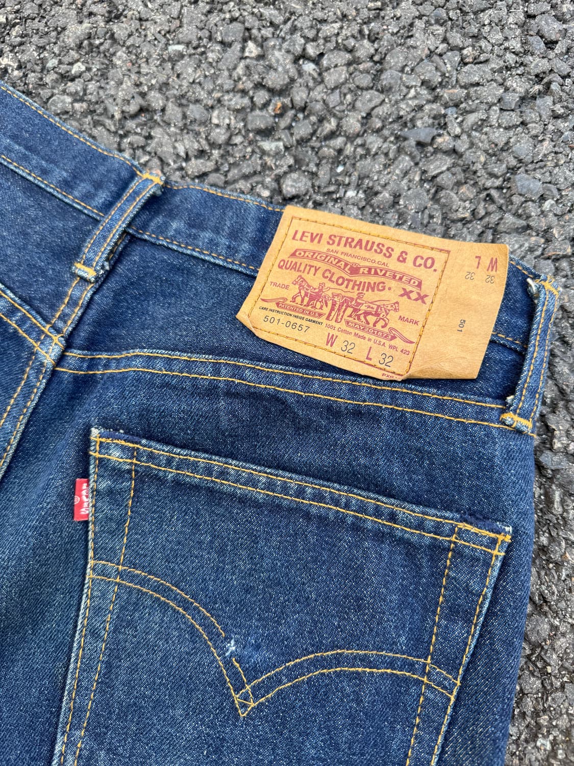 90‘s Levi’s 빈티지 501 인디고 컬러 컷팅 데님팬츠 상품이미지10