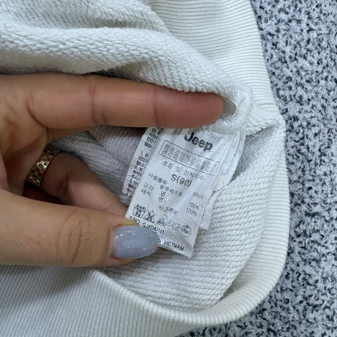 90 지프 남성 CJ-5 후드티 화이트 0319J 상품이미지5