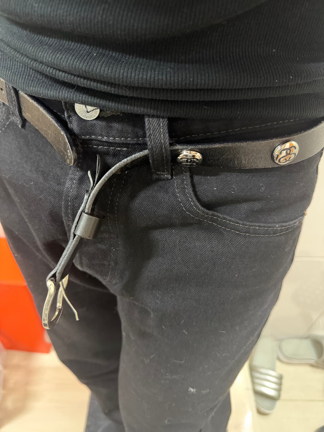 스투시 SS 링크 스터드 벨트 블랙 상품이미지5