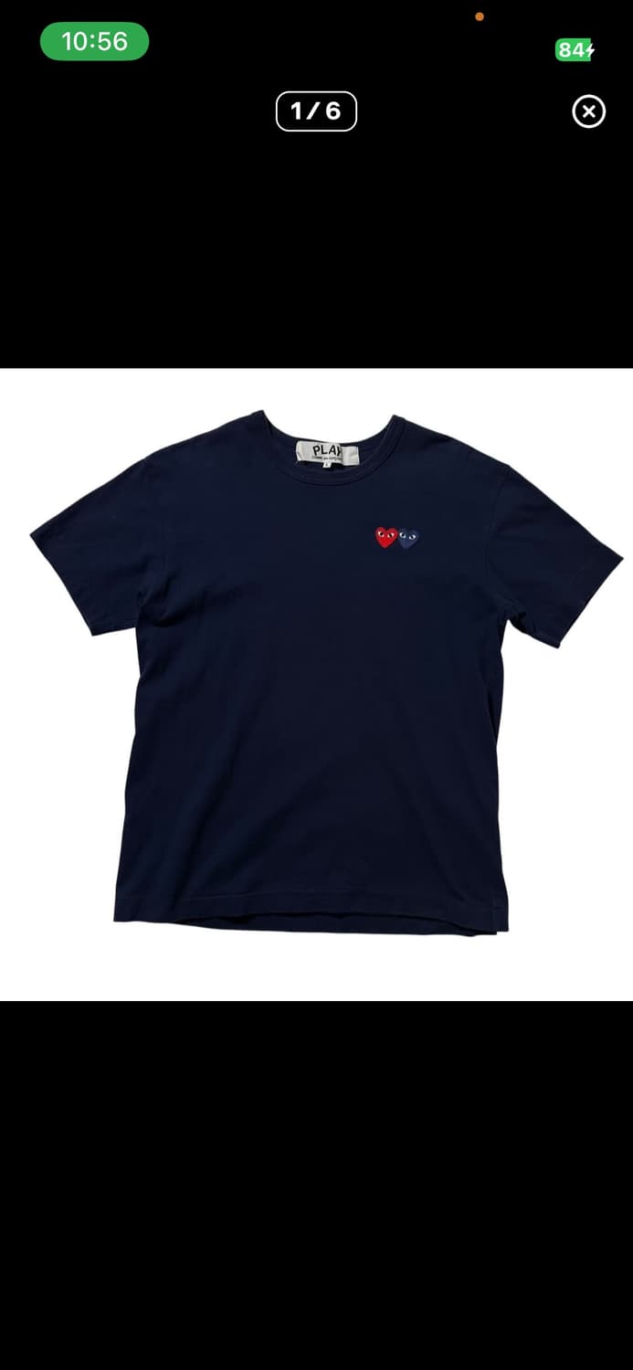 Comme des Garcons 꼼데가르송 플레이 더블 하트 와펜 반 팔 상품이미지1