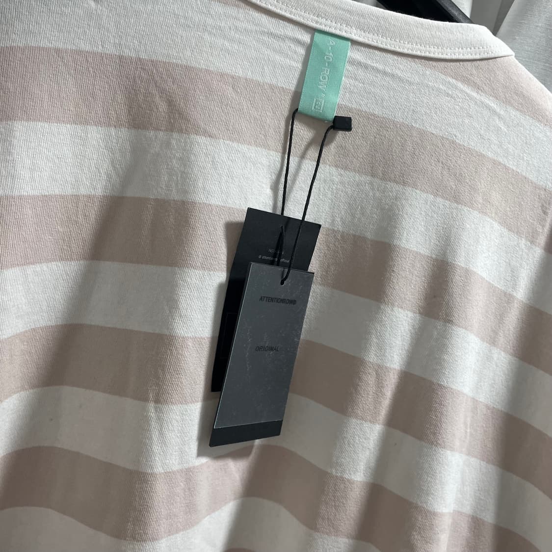 어텐션로우/ 오버핏 스트라이프 롱 슬리브 핑크/ 2 상품이미지5