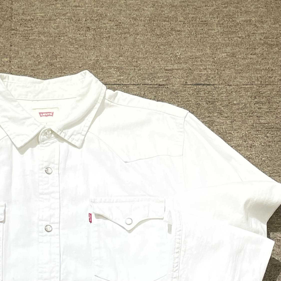 (L) Levi's 리바이스 코튼 화이트 웨스턴 셔츠 상품이미지4