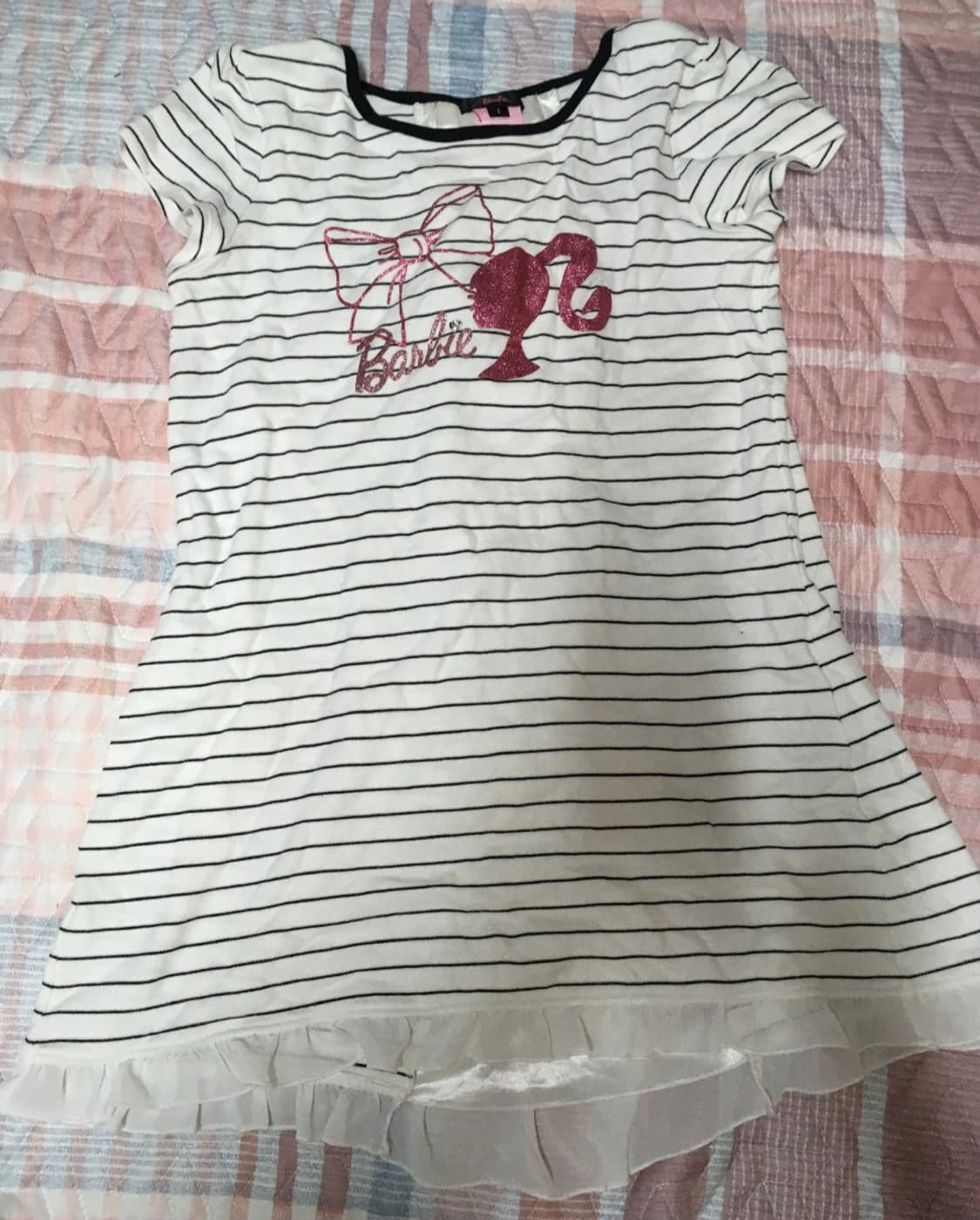 바비 반팔 스프라이트 리본 프릴 레이스 빈티지 탑 상품이미지1