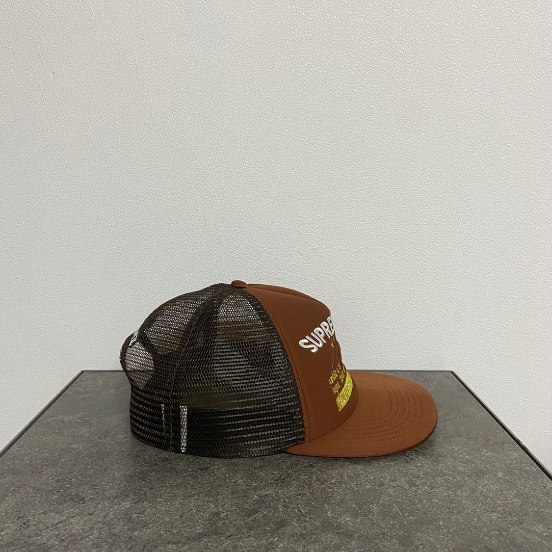 (OS) 슈프림 5패널 볼캡 모자 메쉬 백 브라운 상품이미지3