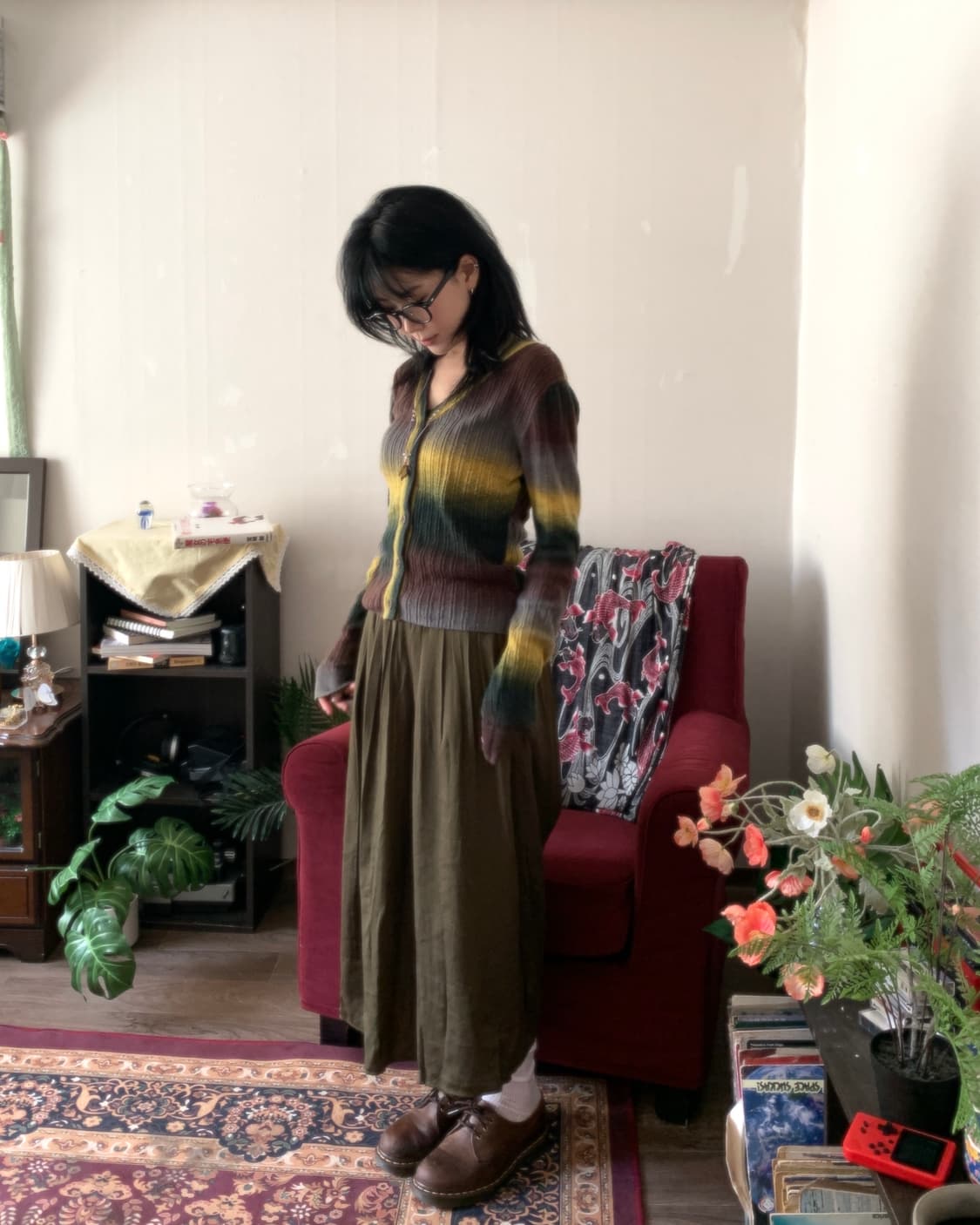 그라데이션 슬림 니트 가디건 상품이미지1