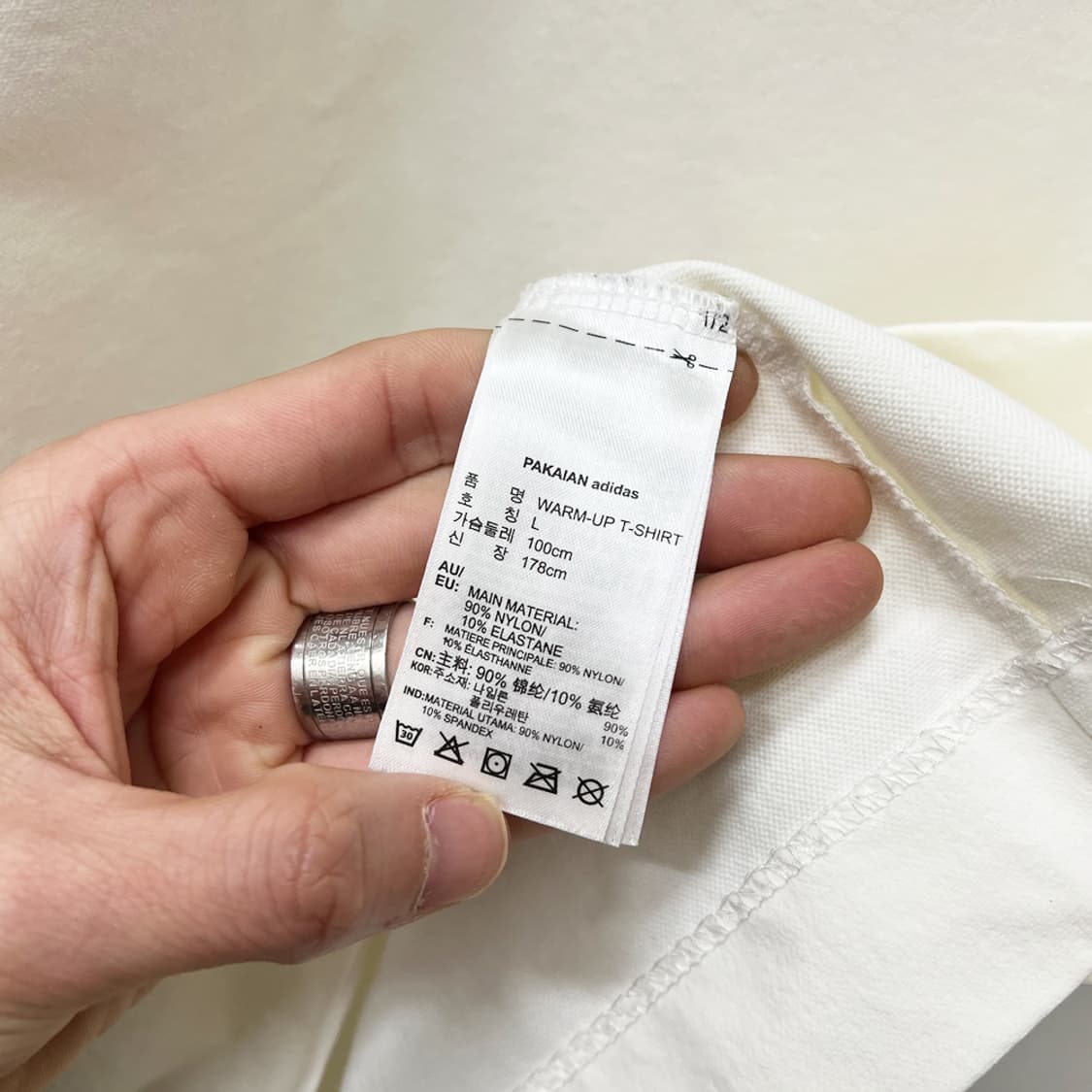 아디다스 나일론 웜업 반팔 티셔츠 L 상품이미지4