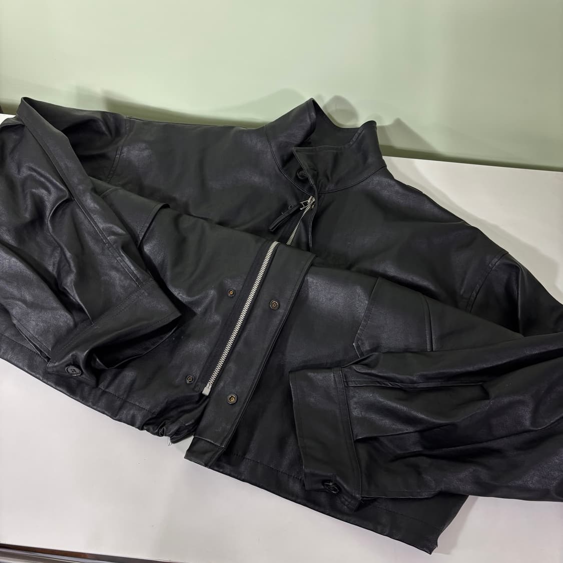 L 105 파르티멘토 블랙 레더자켓 상품이미지2