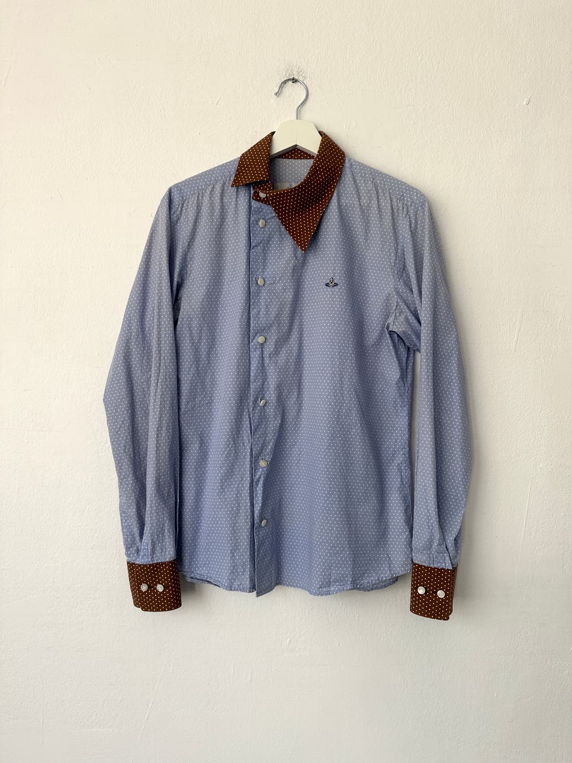 비비안웨스트우드 비대칭 폴카도트 셔츠 블루 상품이미지2